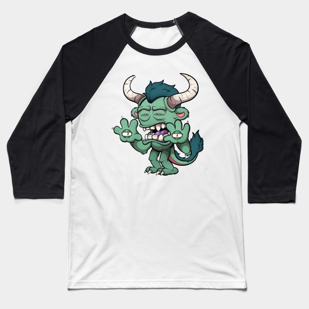 Green Monster Baseball T-Shirt by TheMaskedTooner